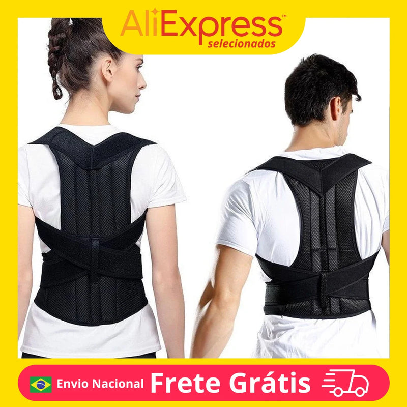 Corretor de Postura Ajustável – Alívio de Dores nas Costas e Ombros