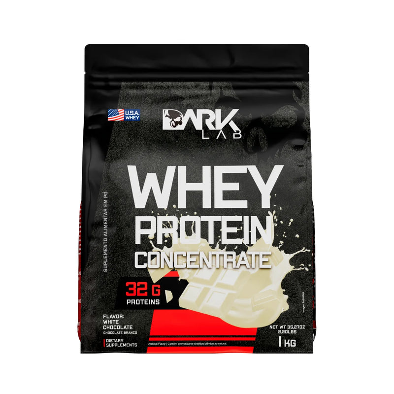 Whey Protein Concentrada Dark Lab 1kg | 32g de Proteína Pura por Dose | Força, Desempenho e Resultados Reais