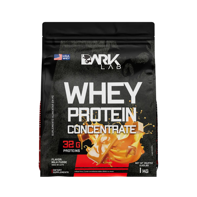 Whey Protein Concentrada Dark Lab 1kg | 32g de Proteína Pura por Dose | Força, Desempenho e Resultados Reais