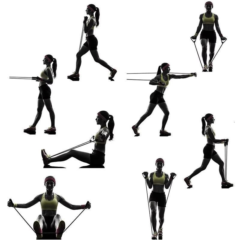 Kit 11 Extensor Elástico de Borracha para Peito e Corpo