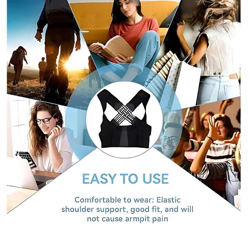 Corretor de Postura Ergonômico Unissex – Ajustável, Confortável e Invisível sob a Roupa