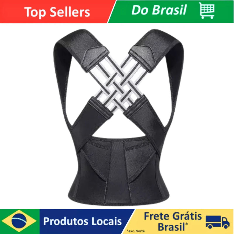Corretor de Postura Ergonômico Unissex – Ajustável, Confortável e Invisível sob a Roupa