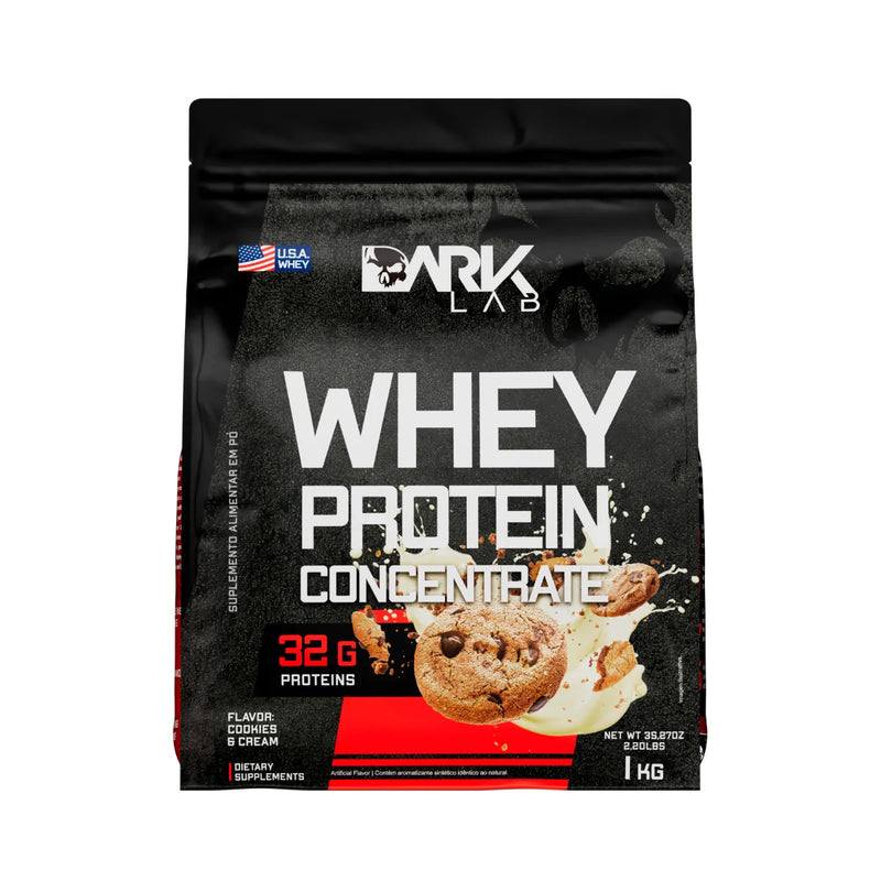Whey Protein Concentrada Dark Lab 1kg | 32g de Proteína Pura por Dose | Força, Desempenho e Resultados Reais