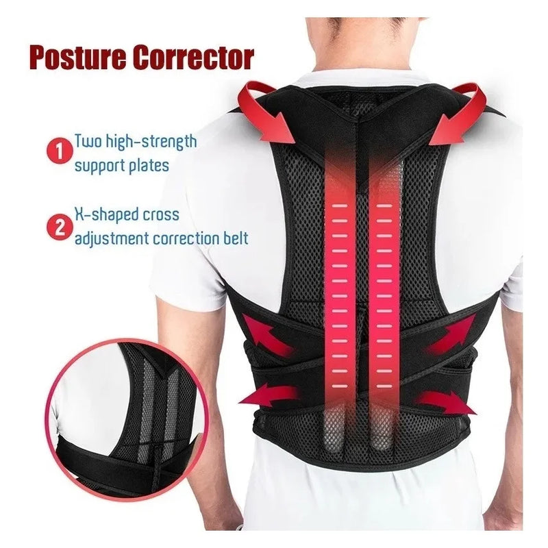 Corretor de Postura Ajustável – Alívio de Dores nas Costas e Ombros