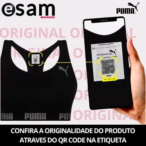Top Esportivo Puma Original Fitness Nadador Alta Sustentação Conforto Microfibra