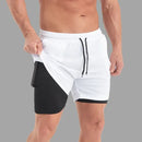 Bermuda Fitness Masculina 2 em 1 Dupla com Bolsos Esportiva Confortável Kaizen