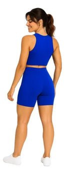 Conjunto Fitness Feminino Premium Bermuda Top Blackout Academia Conforto