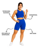 Conjunto Fitness Feminino Premium Bermuda Top Blackout Academia Conforto