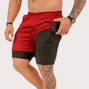 Short Masculino Duplo 2 em 1 Academia Corrida Treino Verão Conforto Performance