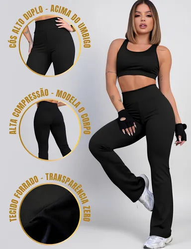 Calça Legging Flare Zero Transparência Grossa Academia: Conforto e Estilo Superior