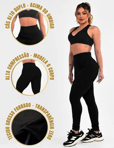 Calça Legging Feminina Grossa Reforçada Alta Compressão para Academia e Treino