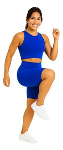 Conjunto Fitness Feminino Premium Bermuda Top Blackout Academia Conforto