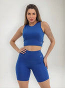 Conjunto Fitness Feminino Premium Bermuda Top Blackout Academia Conforto
