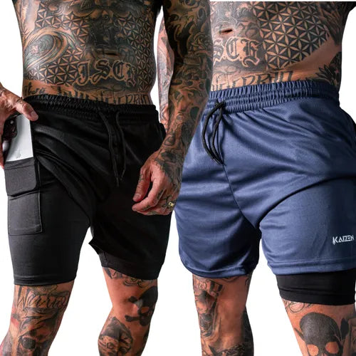 Kit 2 Shorts Masculinos Dryfit 2 em 1: Performance e Conforto na Academia