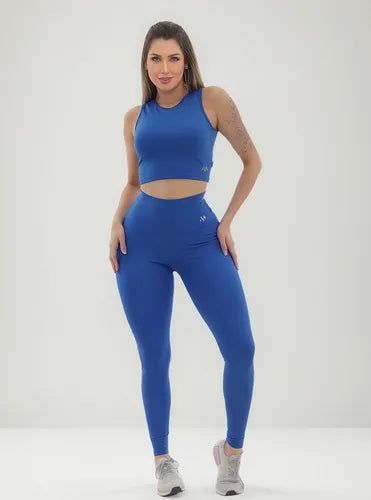 Conjunto Fitness Feminino Blackout: Legging e Cropped Zero Transparência, Modella