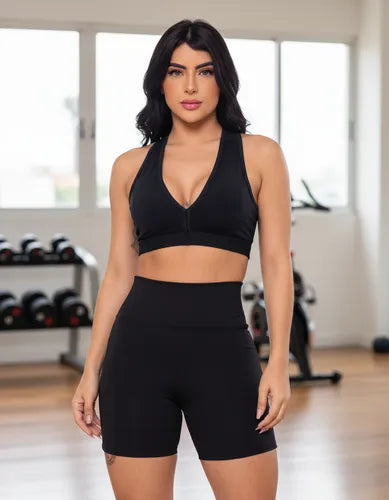 Short Legging Feminina Suplex Cintura Alta Confortável para Fitness