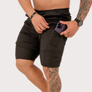 Short Masculino Duplo 2 em 1 Academia Corrida Treino Verão Conforto Performance