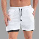 Bermuda Fitness Masculina 2 em 1 Dupla com Bolsos Esportiva Confortável Kaizen