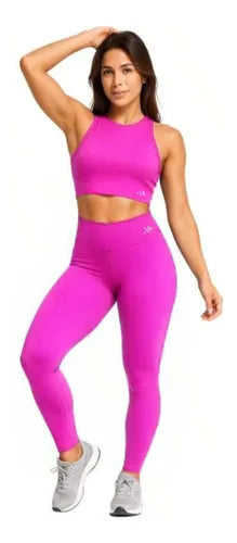 Conjunto Fitness Feminino Blackout: Legging e Cropped Zero Transparência, Modella