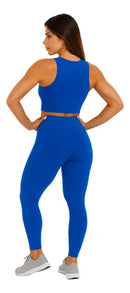 Conjunto Fitness Feminino Blackout: Legging e Cropped Zero Transparência, Modella