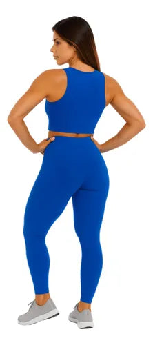 Conjunto Fitness Feminino Blackout: Legging e Cropped Zero Transparência, Modella