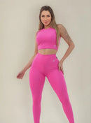 Conjunto Fitness Feminino Blackout: Legging e Cropped Zero Transparência, Modella