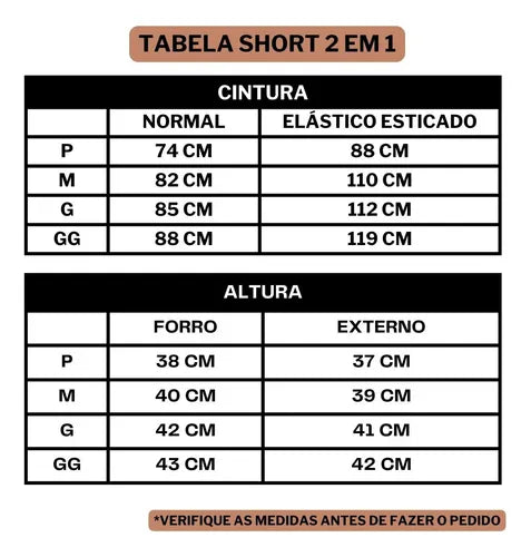 Bermuda Fitness Masculina 2 em 1 Dupla com Bolsos Esportiva Confortável Kaizen