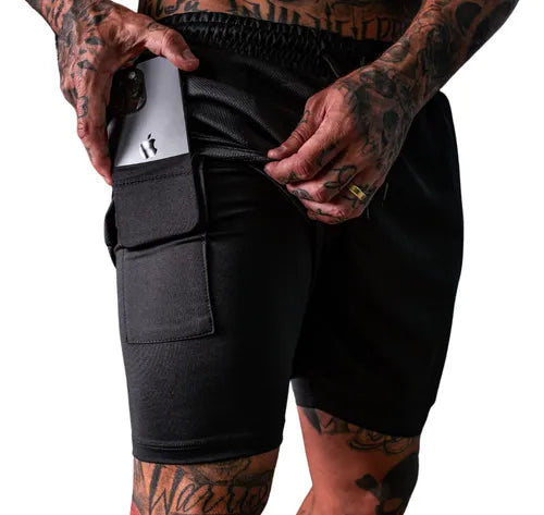 Kit 2 Shorts Masculinos Dryfit 2 em 1: Performance e Conforto na Academia