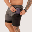 Short Masculino Duplo 2 em 1 Academia Corrida Treino Verão Conforto Performance