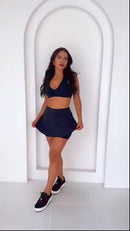 Saia Short Fitness Feminina Legging Modeladora Academia Treino Conforto Estilo