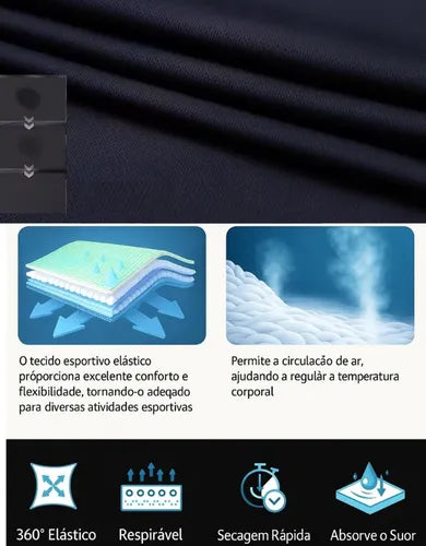 Kit 3 Camisetas Masculinas Dry Fit Esportivas Leves para Corrida Ciclismo Treino Academia