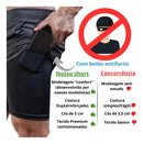 Shorts Masculino 2 em 1 Térmico Compressão Bolso Secreto Academia Corrida Fitness