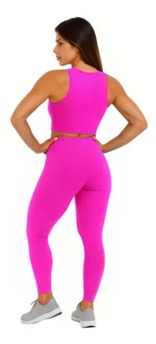 Conjunto Fitness Feminino Blackout: Legging e Cropped Zero Transparência, Modella