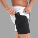 Bermuda Fitness Masculina 2 em 1 Dupla com Bolsos Esportiva Confortável Kaizen