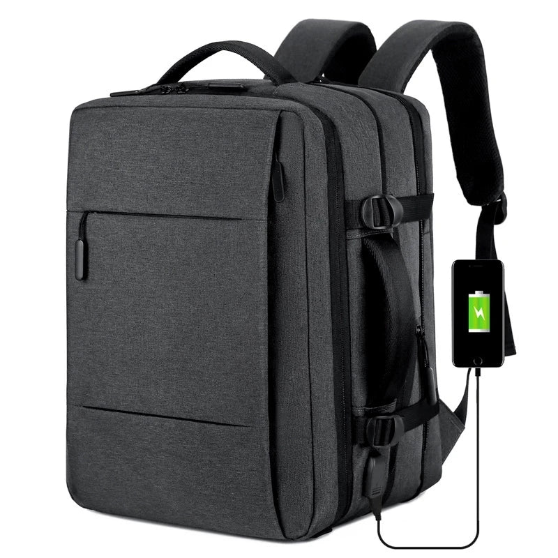 Mochila Empresarial Antifurto com Porta USB – Impermeável, Expansível e Reforçada