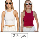 Conjunto Feminino Cropped e Short Fitness em Poliamida e Elastano – Alta Elasticidade e Conforto Premium