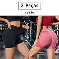 Conjunto de Shorts Feminino Sem Costura – 2 Peças para Yoga