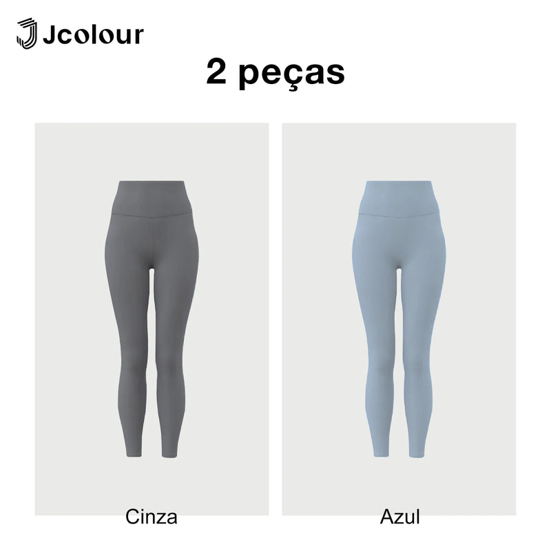 Calça Feminina Legging Longa – 2 Pares, Yoga e Fitness