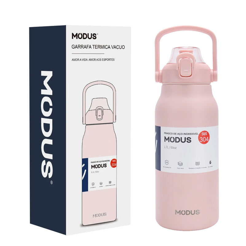 Garrafa Térmica Inox Premium 800ml ou 1700ml – Isolamento a Vácuo 12h e Design com Alça