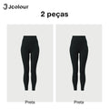 Calça Feminina Legging Longa – 2 Pares, Yoga e Fitness
