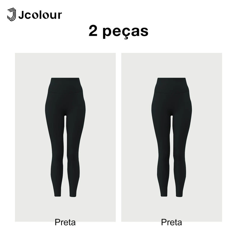 Calça Feminina Legging Longa – 2 Pares, Yoga e Fitness