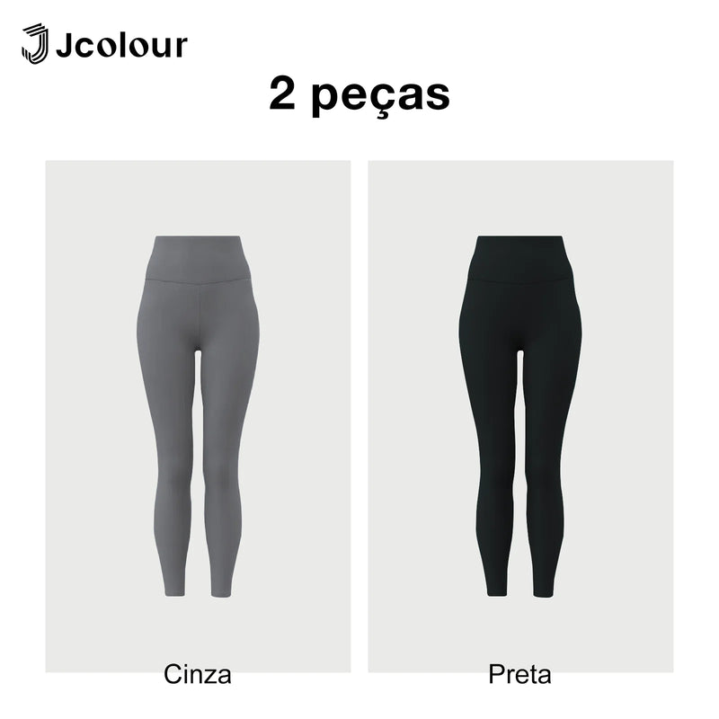 Calça Feminina Legging Longa – 2 Pares, Yoga e Fitness