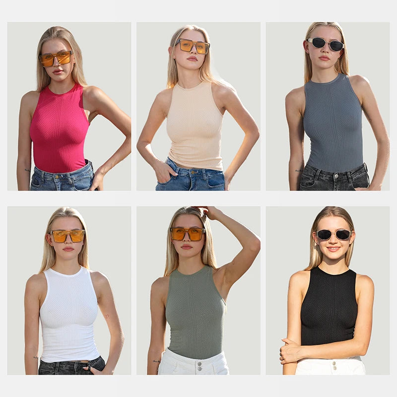 Conjunto Feminino Fitness 2 Peças – Top Regata e Short em Poliamida e Elastano – Alta Elasticidade e Conforto