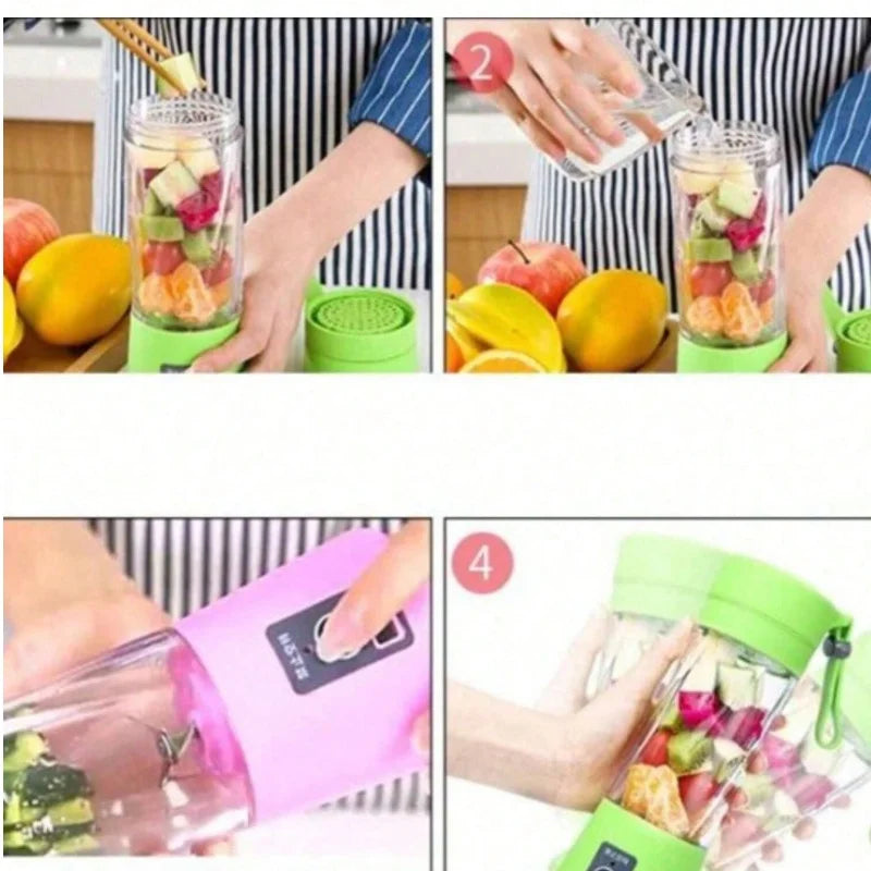 Mini Liquidificador Portátil USB 6 Lâminas – Recarregável, Compacto e Potente