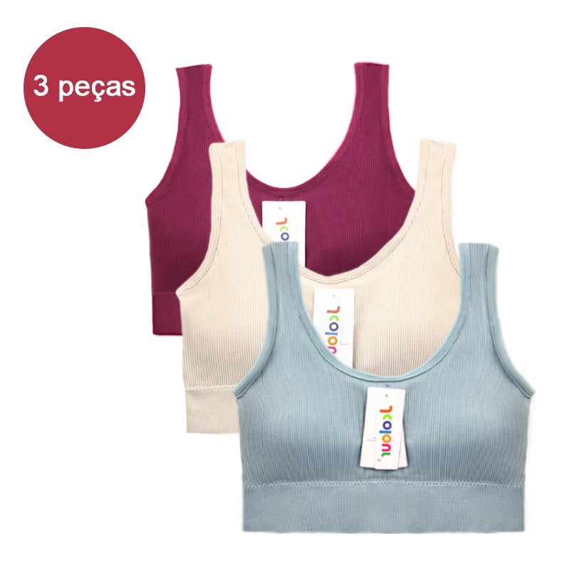 Conjunto Feminino Sem Costura – 3 Peças