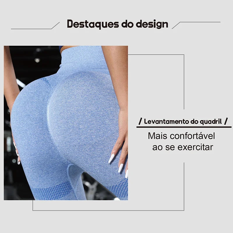 Legging Feminina Sem Costura – Comprimento Total para Yoga