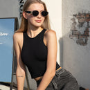 Conjunto Feminino Cropped e Short Fitness em Poliamida e Elastano – Alta Elasticidade e Conforto Premium