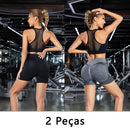 Conjunto de Shorts Feminino Sem Costura – 2 Peças para Yoga
