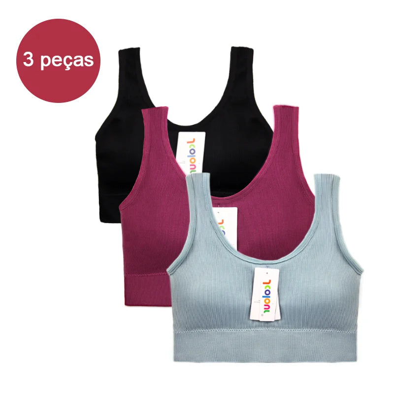 Conjunto Feminino Sem Costura – 3 Peças