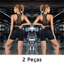 Conjunto de Shorts Feminino Sem Costura – 2 Peças para Yoga
